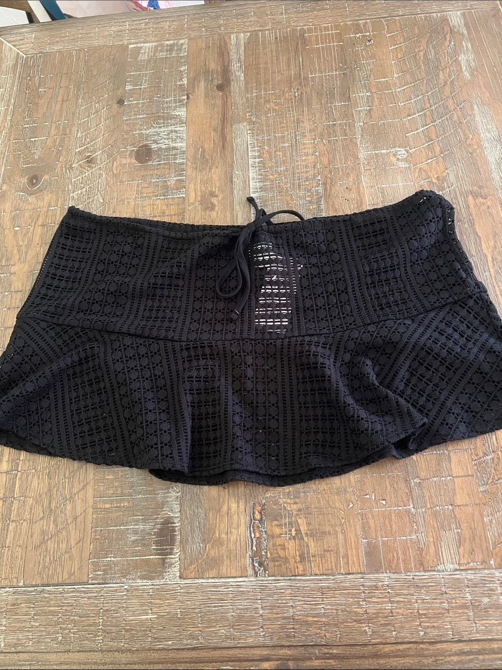 wild fable Black Crochet Skirt Cover-Up